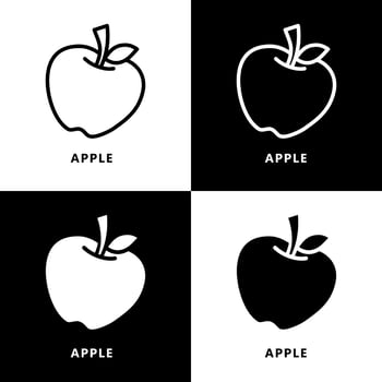 Apple Healthy Organic Food Icon Logo. Vegetable and Fruit Symbol Illustration Vector