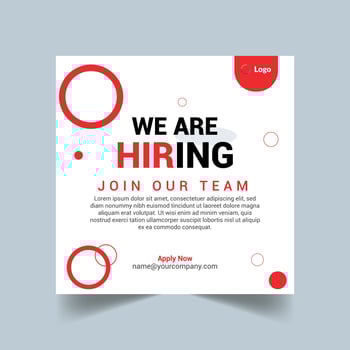 We are hiring poster template for social media post vector