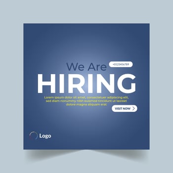 We are hiring poster template for social media post vector