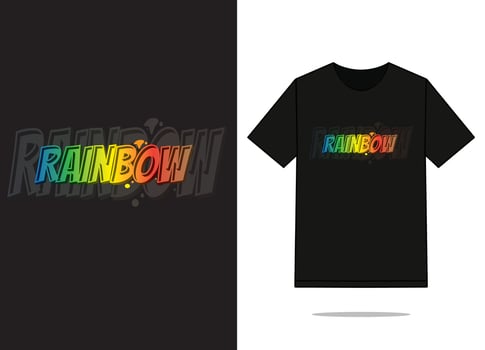 T shirt design rainbow vector