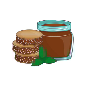 Argentina's dessert is Alfajores. Traditional cuisine. Latin American pastries - round cookies. Vector illustration. Cartoon.