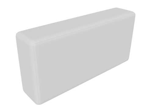 Rectangular sofa pillow. 3d render png
