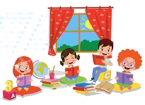 cute students in class at school vector