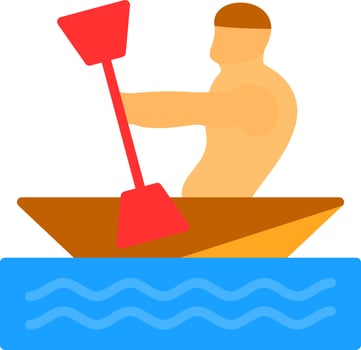 Kayaking Vector Icon Design