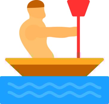 Canoeing Vector Icon Design