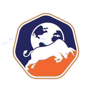 Globe bull vector logo icon design. Word and Bull logo design icon vector.