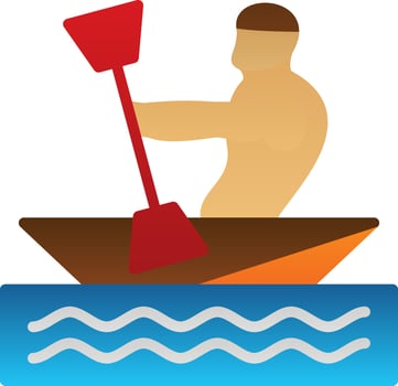 Kayaking Vector Icon Design