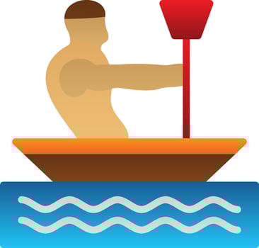 Canoeing Vector Icon Design