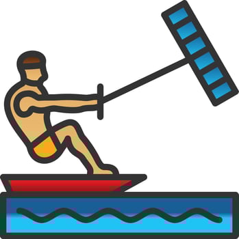 Kitesurfing Vector Icon Design