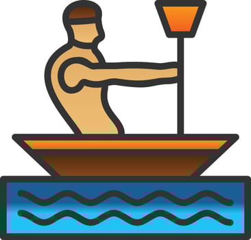 Canoeing Vector Icon Design