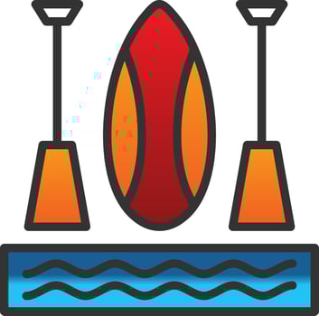 Paddleboarding Vector Icon Design