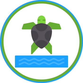 Sea Turtle Vector Icon Design
