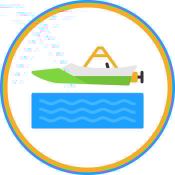 Jet Sprint Boat Racing Vector Icon Design