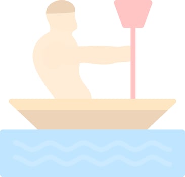 Canoeing Vector Icon Design