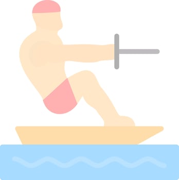 Barefoot Skiing Vector Icon Design