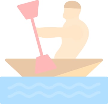 Kayaking Vector Icon Design