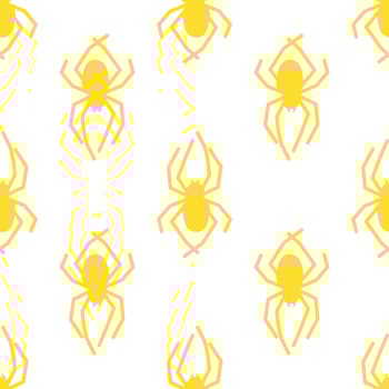 Spider vector seamless pattern on a white background. Insect pattern print on textiles, paper, wrapping paper theme