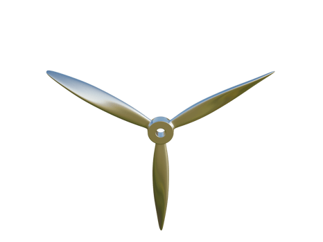 Realistic modern propeller. 3d render. png