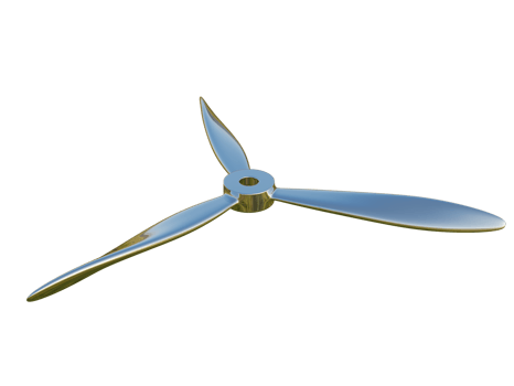 Realistic modern propeller. 3d render. png