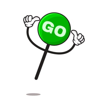 Vector illustration of traffic sign go cartoon