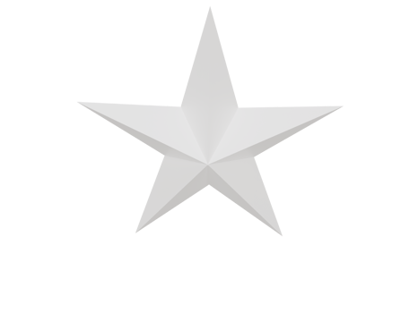 White volumetric star. 3d render. png