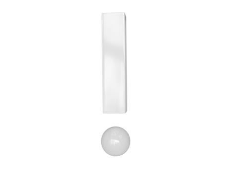 White exclamation mark. 3d render. png