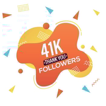 41k followers, social sites post, greeting card vector illustration. Followers Social Media Online Illustration Label Vector Design.