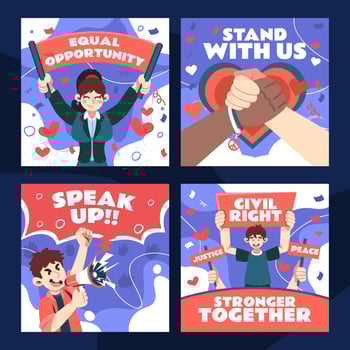 Demonstration Civil Rights for Media Social vector