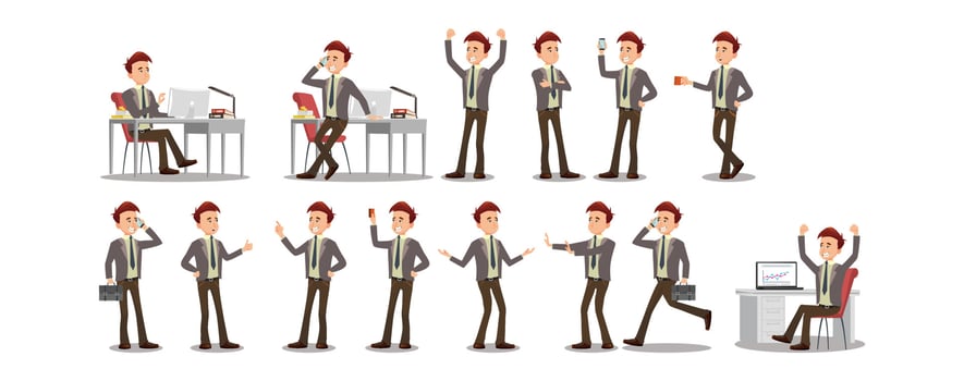 Business person Set. office workers vector