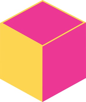 Pink cube illustration vector
