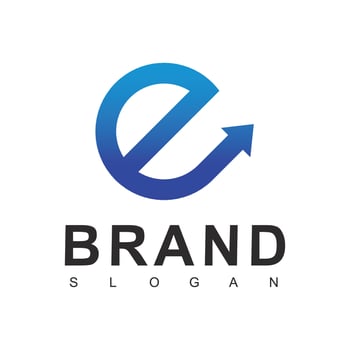 Initial Letter E and Arrow Logo, Business icon vector
