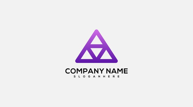 company name triangle logo design icon vector
