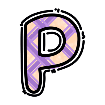 P alphabet letter png, plaid pattern graphic png