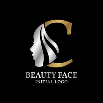 letter C beauty face initial vector logo design element