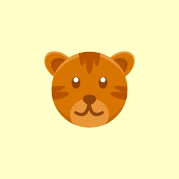 Cute Tiger Logo Design vector