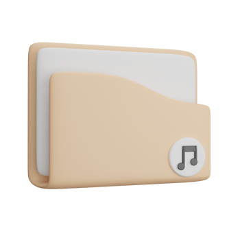 3d rendering Folder Music png