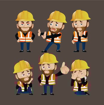 People Set - Profession - Worker. builder vector