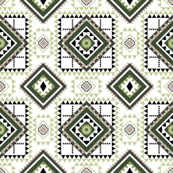 Geometric ethnic pattern with square triangle diagonal abstract ornament design for clothing fabric textile printing, handcraft, embroidery, carpet, curtain, batik, wallpaper wrapping, vector seamless
