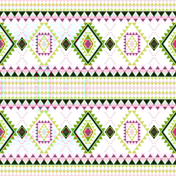 Geometric ethnic pattern with square triangle diagonal abstract ornament design for clothing fabric textile printing, handcraft, embroidery, carpet, curtain, batik, wallpaper wrapping, vector seamless