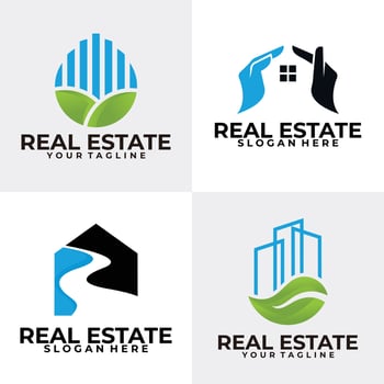 real estate logo set icon vector