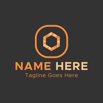 O letter Logo.Light Orange Color Minimalistic Abstract logo.Round Square shape Logo. vector