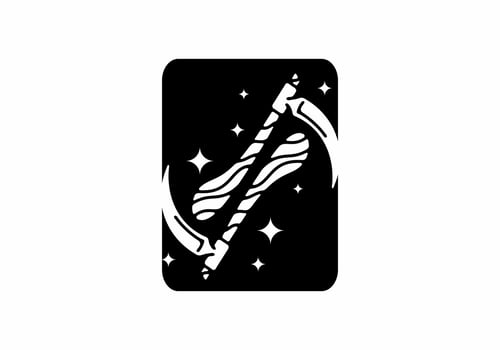 Illustration tattoo art design of sickle vector