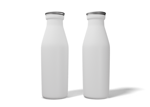 Milk and water bottle packaging mockup png