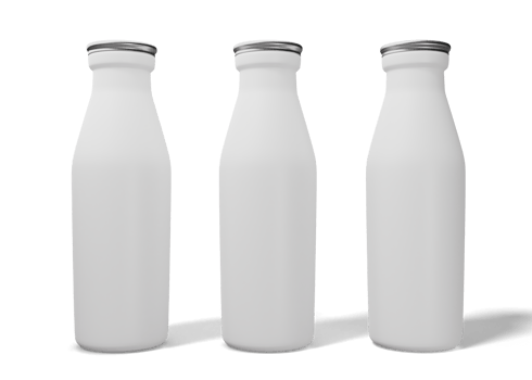 Milk and water bottle packaging mockup png