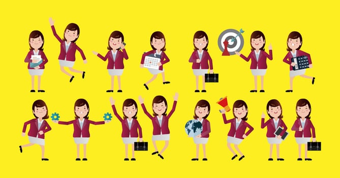Flat Set of business people vector