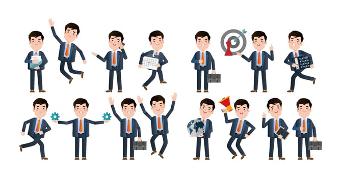 Flat Set of business people vector