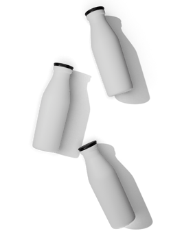 Milk and water bottle packaging mockup png