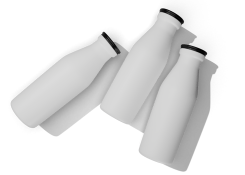 Milk and water bottle packaging mockup png