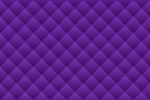 Purple luxury upholstery leather texture vector background. Quilted seamless pattern with beads.
