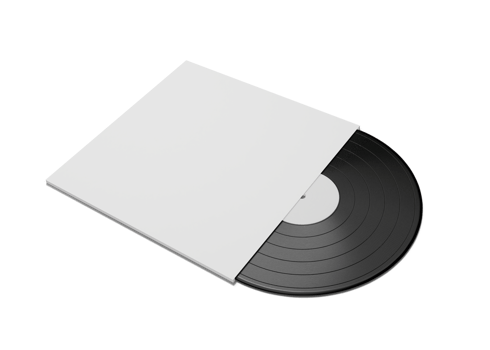 Music vinyl and record label disc mockup png
